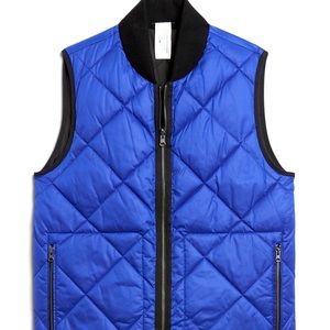 Banana Republic Reversible Quilted Puffer Vest XL Mountain Blue Black 746141